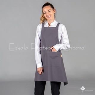 1574 DELANTAL CON PETO GRIS MARENGO - Imagen 1