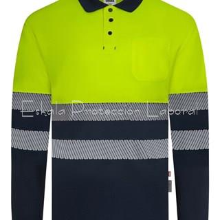 305535 POLO BICOLOR MANGA LARGA BANDA SEGMENTADA - Imagen 1