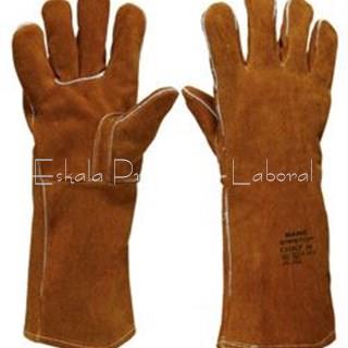 G131KY GUANTE SOLDADOR MARRÓN REFORZADO - Imagen 1
