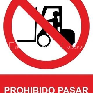 Señal prohibido pasar carretillas - Imagen 1